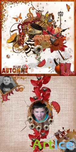 Scrap Set - Pluie Dautomne PNG and JPG Files