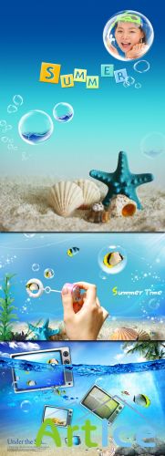 3 PSD Templates - Under the Sea