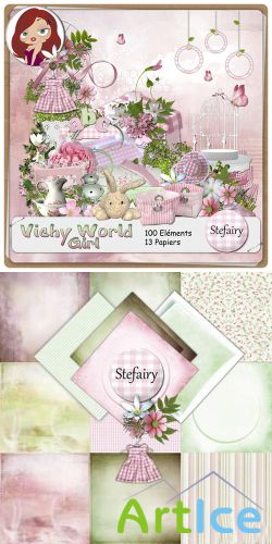 Scrap Set - Vichy World Girl PNG and JPG Files