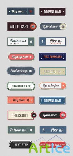 Retro Web Buttons Set