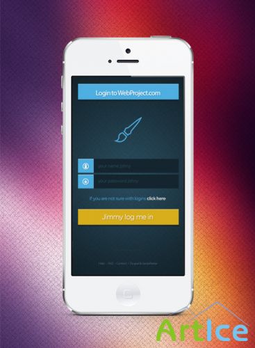 PSD Web Design - Mobile login screen