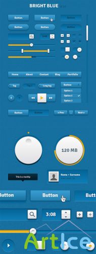 WeGraphics - Bright Blue UI Kit - Retina Ready