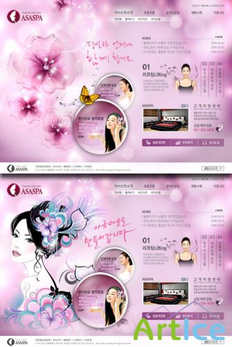 PSD Web Template - Romantic Woomen Purple Style