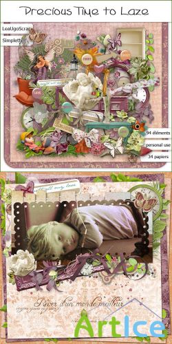 Scrap Set - Precious Time to Laze PNG and JPG Files