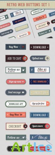 Designtnt - Retro Web Buttons