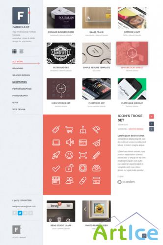 Pixeden - Fabricant Psd Portfolio Template