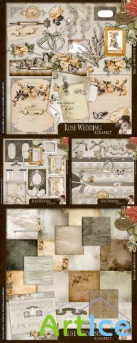 Scrap Set - Rose Wedding PNG and JPG Files