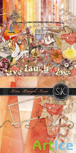 Scrap Set - Lve Laugh Love PNG and JPG Files