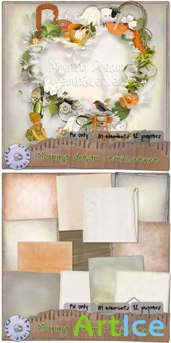 Scrap Set - Morning Dream Reminiscence PNG and JPG Files