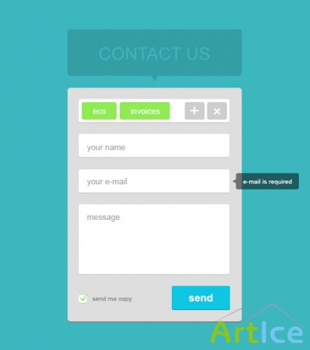 PSD Web Design - Flat contact form