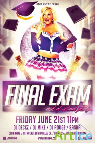 Final Exam Party Flyer/Poster PSD Template