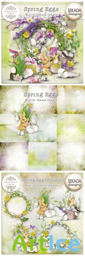 Scrap Set - Spring Eggs PNG and JPG Files