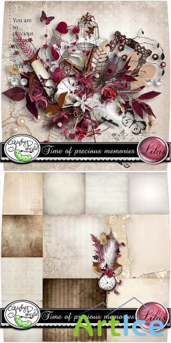 Scrap Set - Time of Precious Memories PNG and JPG Files