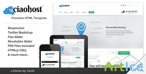 ThemeForest - Ciaohost Responsive Hosting HTML Template - RIP