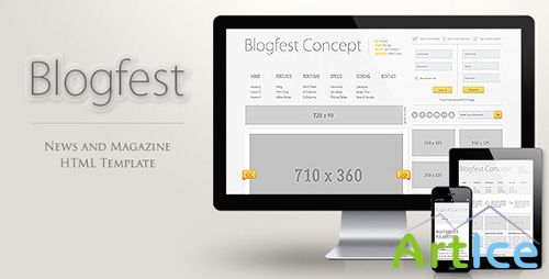 ThemeForest - Blogfest v1.0 - Blog, News and Magazine HTML template - FULL