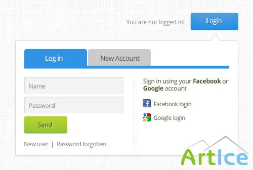 PSD Web Design - Login pop up