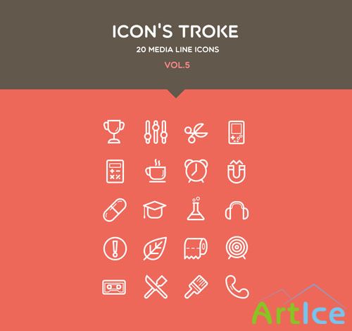 Pixeden - Flat Stroke Line Icons Set Vol5