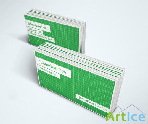 Grid Pattern Business Card PSD Template