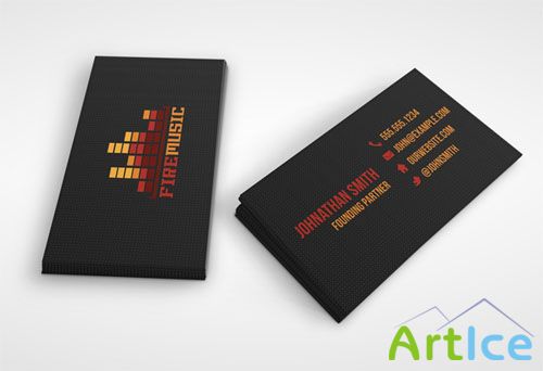 Fire Music Business Card PDS Template