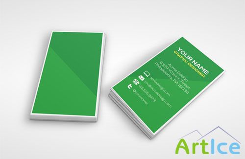 Vertical Business Card PSD Template