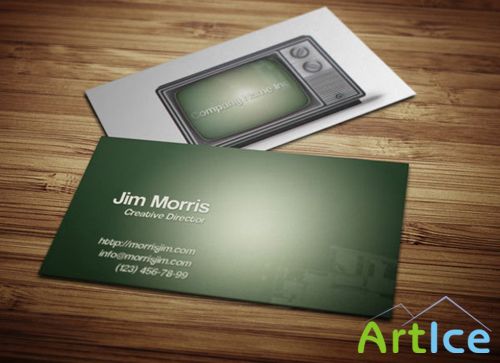 Retro Business Card PSD Template