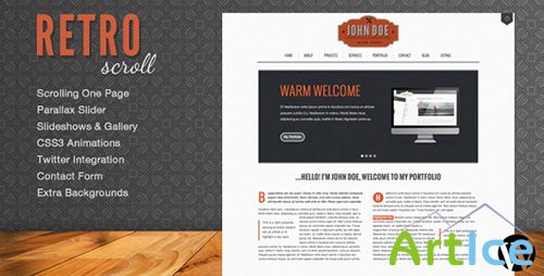 ThemeForest - Retro Scroll v1.0.1 - Creative One Page WordPress Theme