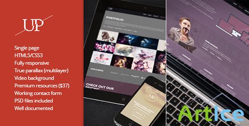 ThemeForest - UP - Premium True Parallax Single Page Template - RIP