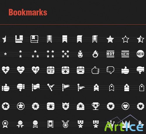 70 Vector Bookmarks Icons