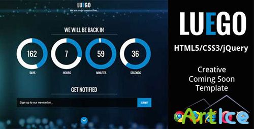 ThemeForest - LUEGO - Creative HTML5 Coming Soon Template - RIP