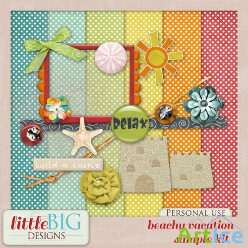 Scrap Set - Beachy Vacation PNG and JPG Files