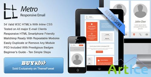 ThemeForest - 54 General Metro Email Templates - Dark / Light - RIP