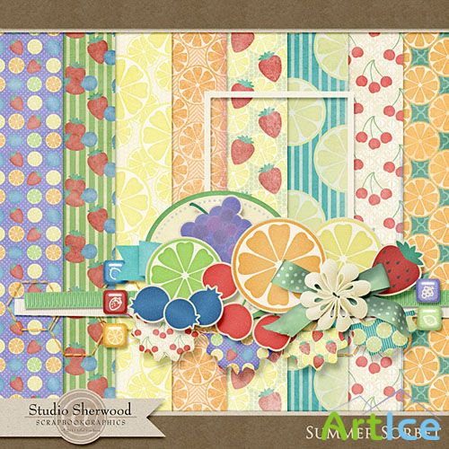 Scrap Set - Summer Sorbet PNG and JPG Files