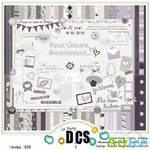 Scrap Set - Deux Coeurs Simplement PNG and JPG Files