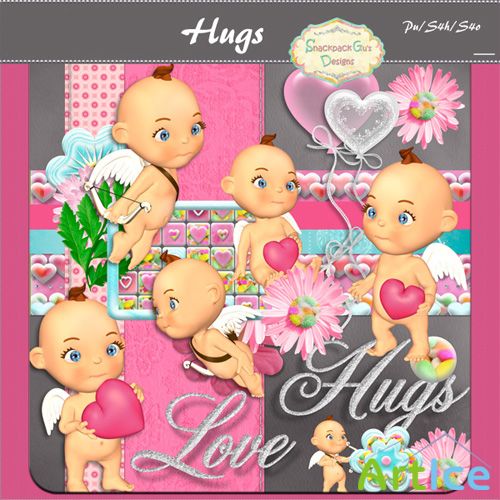 Scrap Set - Love Hugs PNG and JPG Files