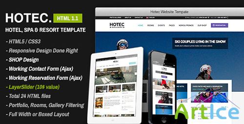 ThemeForest - Hotec v1.1 - Responsive Hotel, Spa & Resort Template - FULL