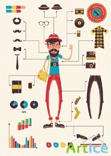 Hipster Vector Infographics Set 1