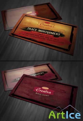 Grungy Business Card PSD Template