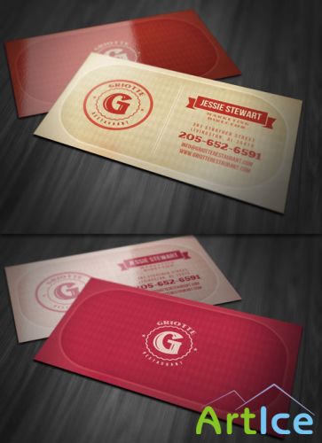 Vintage Style Business Card PSD Template