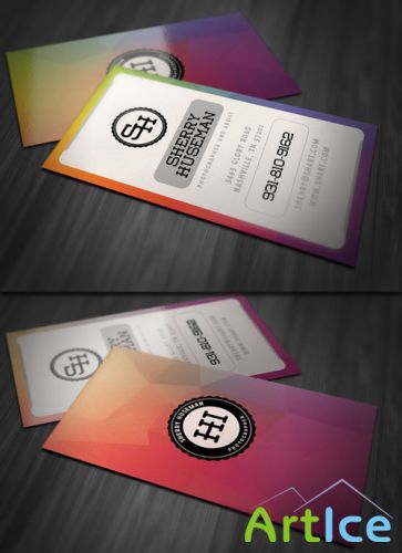 Vertical Style Business Card PSD Template