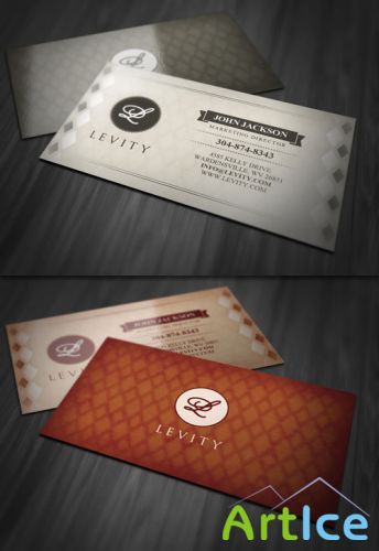 Stylish Retro Business Card PSD Template