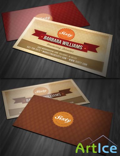 Retro-Style Business Card PSD Template