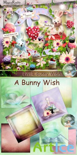 Scrap Set - A Bunny Wish PNG and JPG Files