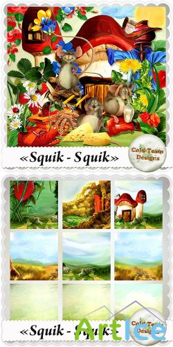 Scrap Set - Squik-Squik PNG and JPG Files