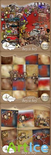 Scrap Kit - Boy is Boy PNG and JPG Files