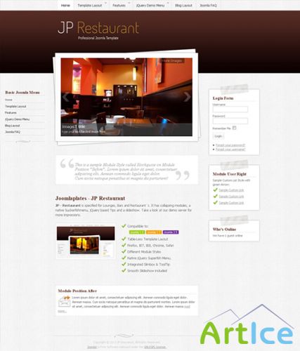 JoomlaPlates - JP Restaurant - Template for Joomla 2.5