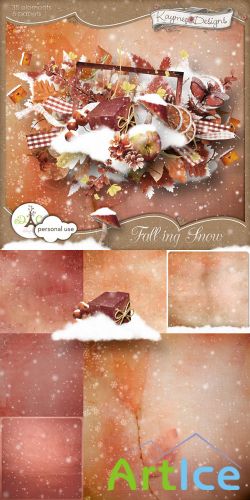 Scrap Set - Falling Snow PNG and JPG Files