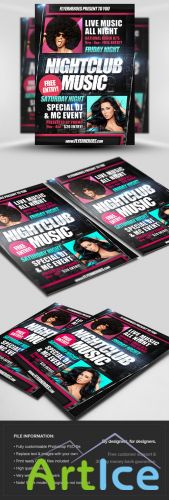 Nightclub Music Flyer/Poster PSD Template