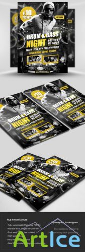 Drum & Bass Flyer/Poster PSD Template