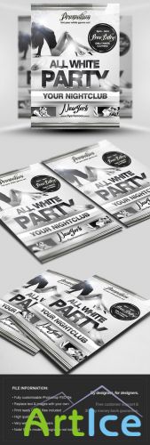 All White Party Flyer/Poster PSD Template