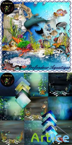 Scrap Set - Profondeur Aquatique PNG and JPG Files